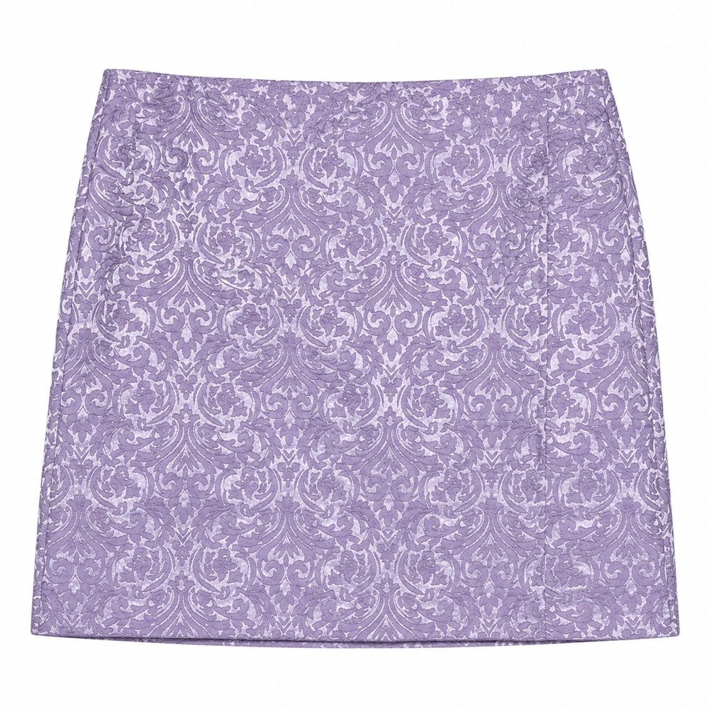 Lucy in the Sky Lavender Damask Mini Skirt Small Y2K Made in US